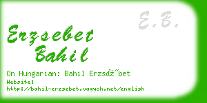 erzsebet bahil business card